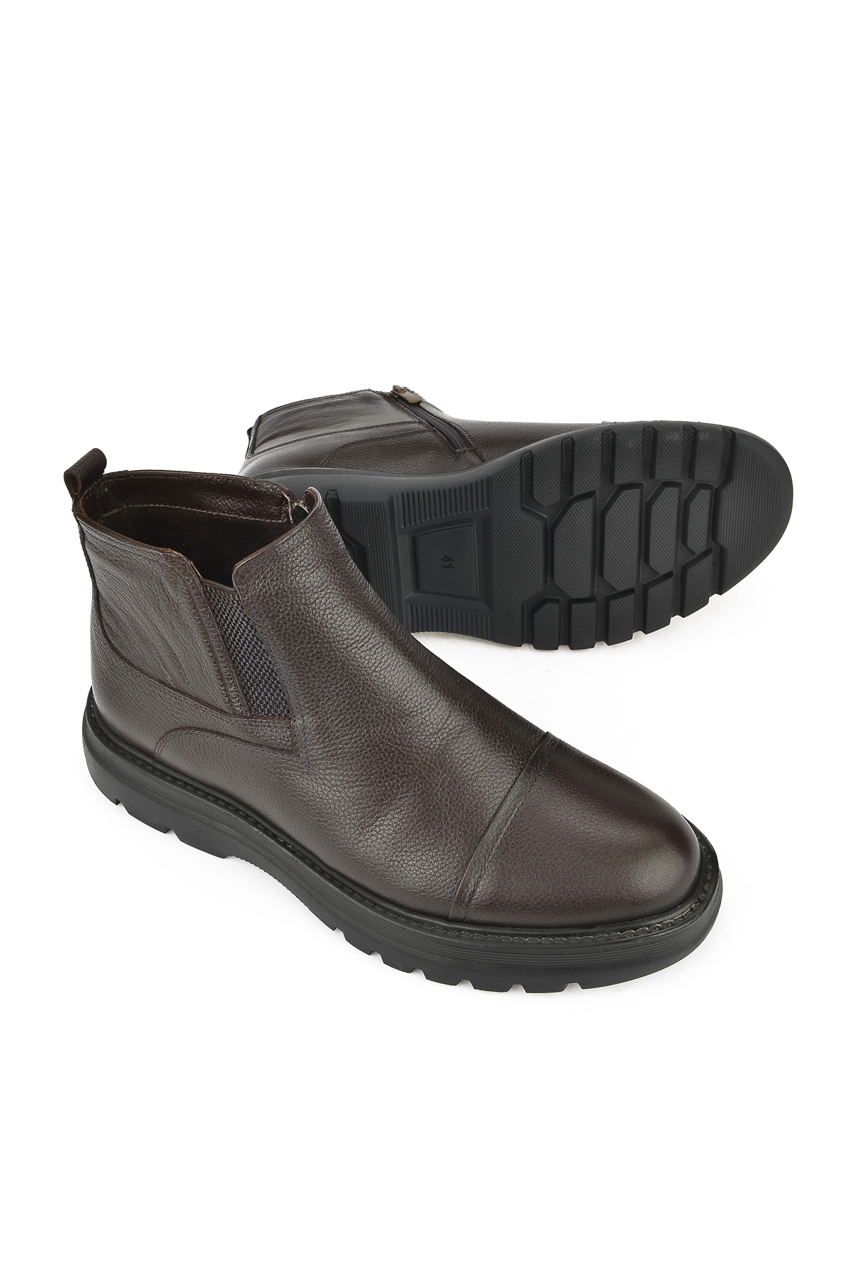 Erkek Hakiki Deri Bot 14319Z77189 Kahve - Görsel 5