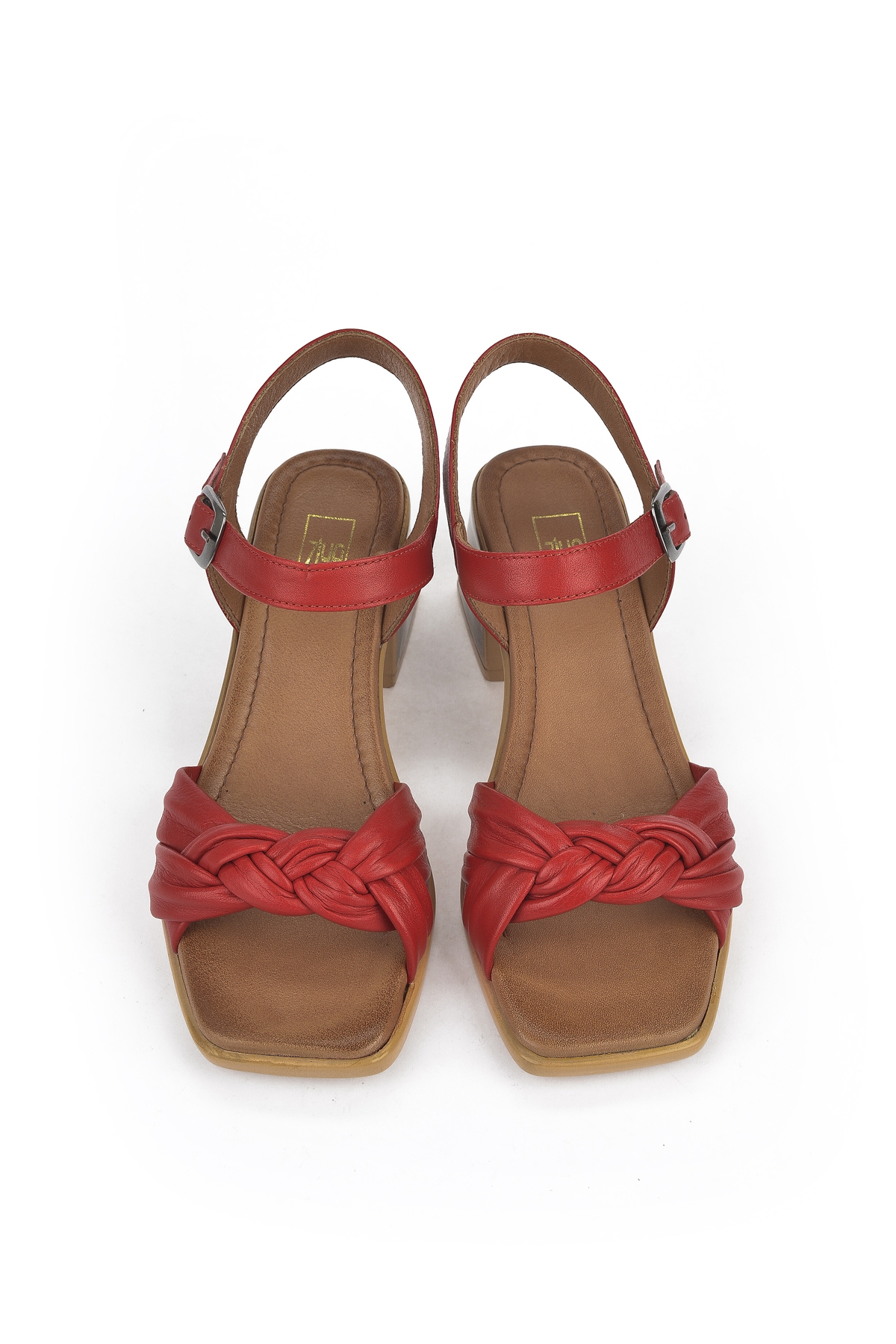 Kadın Hakiki Deri Topuklu Sandalet 141992Z19001 Kırmızı - Görsel 7