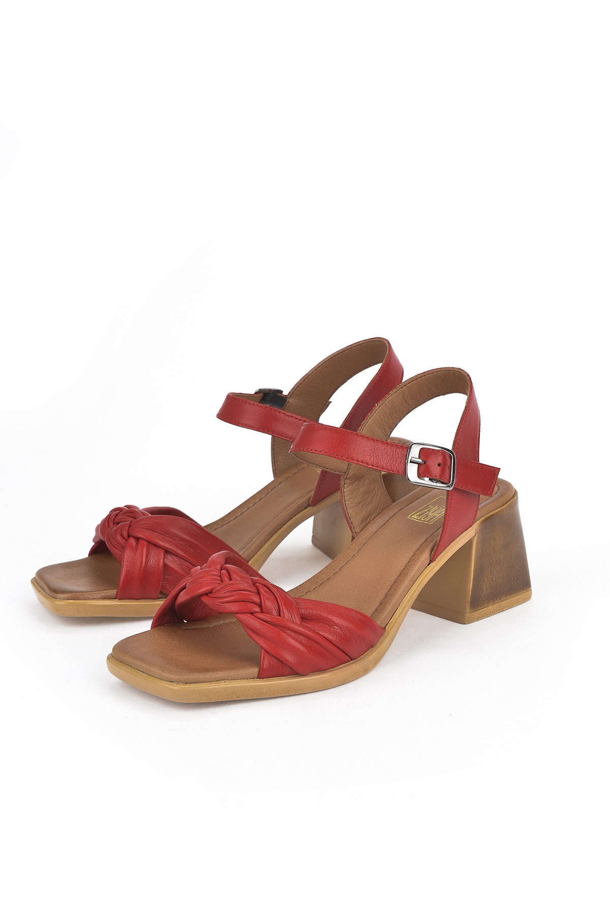 Kadın Hakiki Deri Topuklu Sandalet 141992Z19001 Kırmızı - Görsel 8