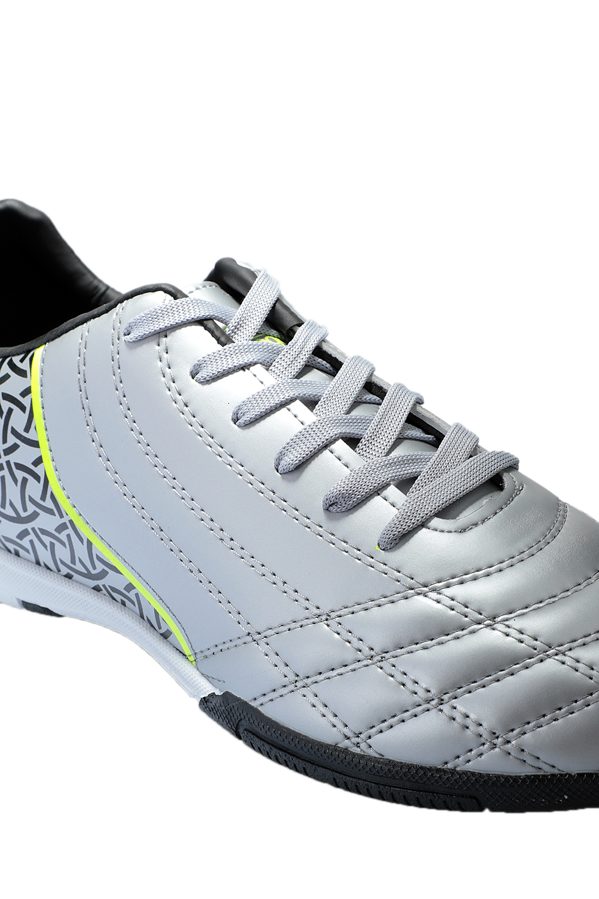HINO HS Futbol Erkek Halı Saha Ayakkabı Gri / Siyah - Görsel 5