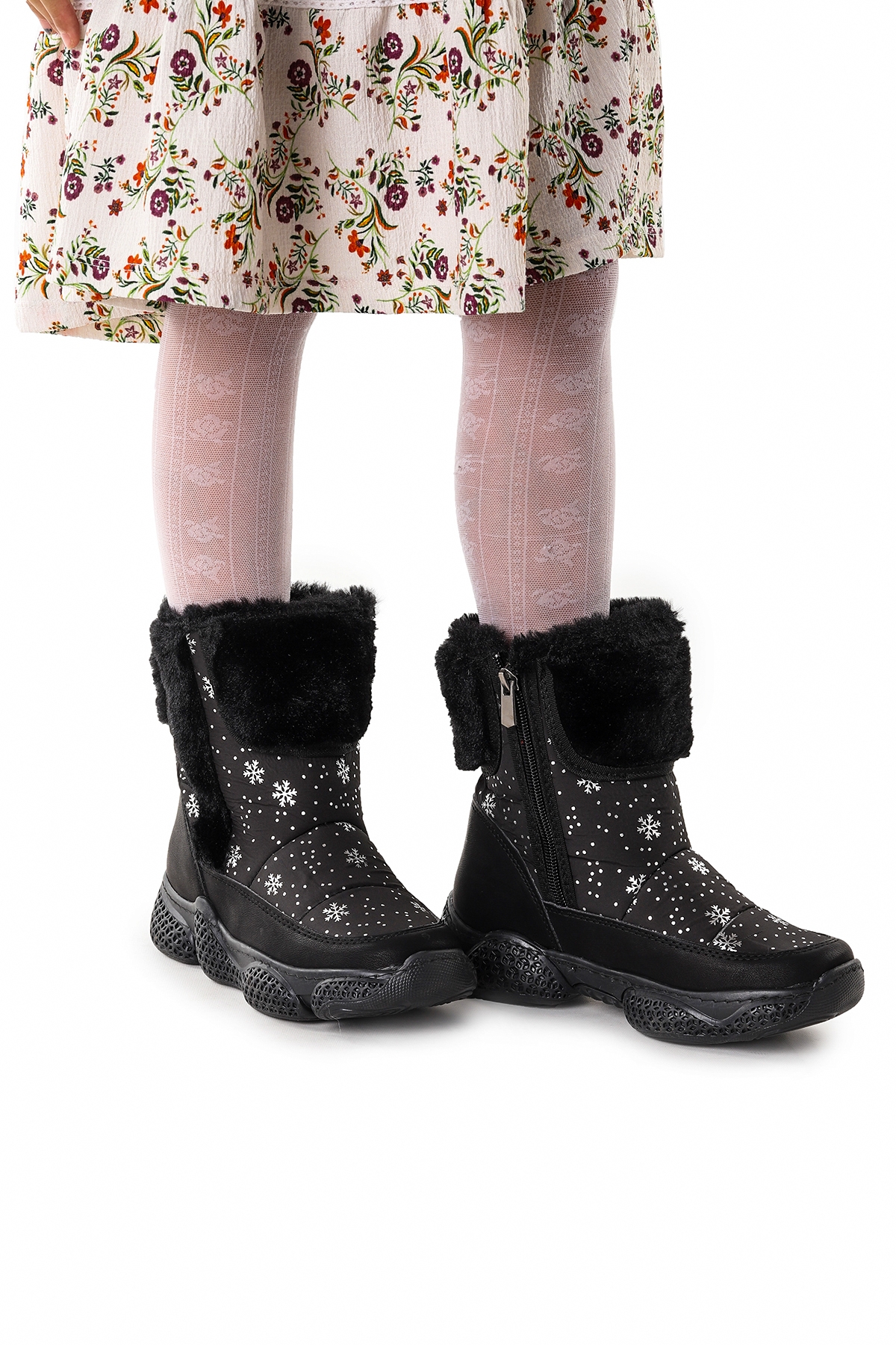 Kiko Kids Kiko Kids Lp 155-145 Kız Çocuk Kar Bot Ayakkabı Siyah Desenli | Flo Siyah - 2. görsel