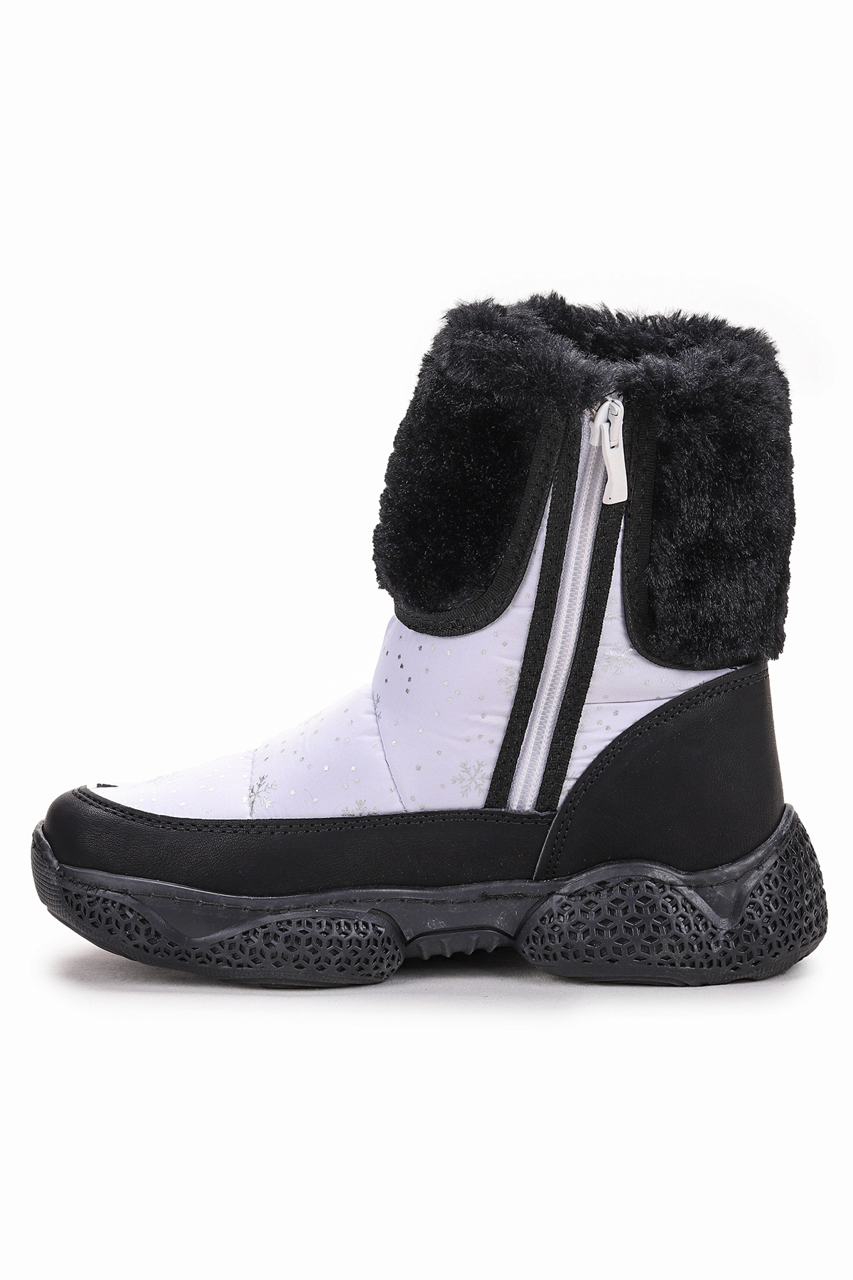 Lp 155-145 Kız Çocuk Kar Bot Ayakkabı Beyaz - Siyah - Görsel 7