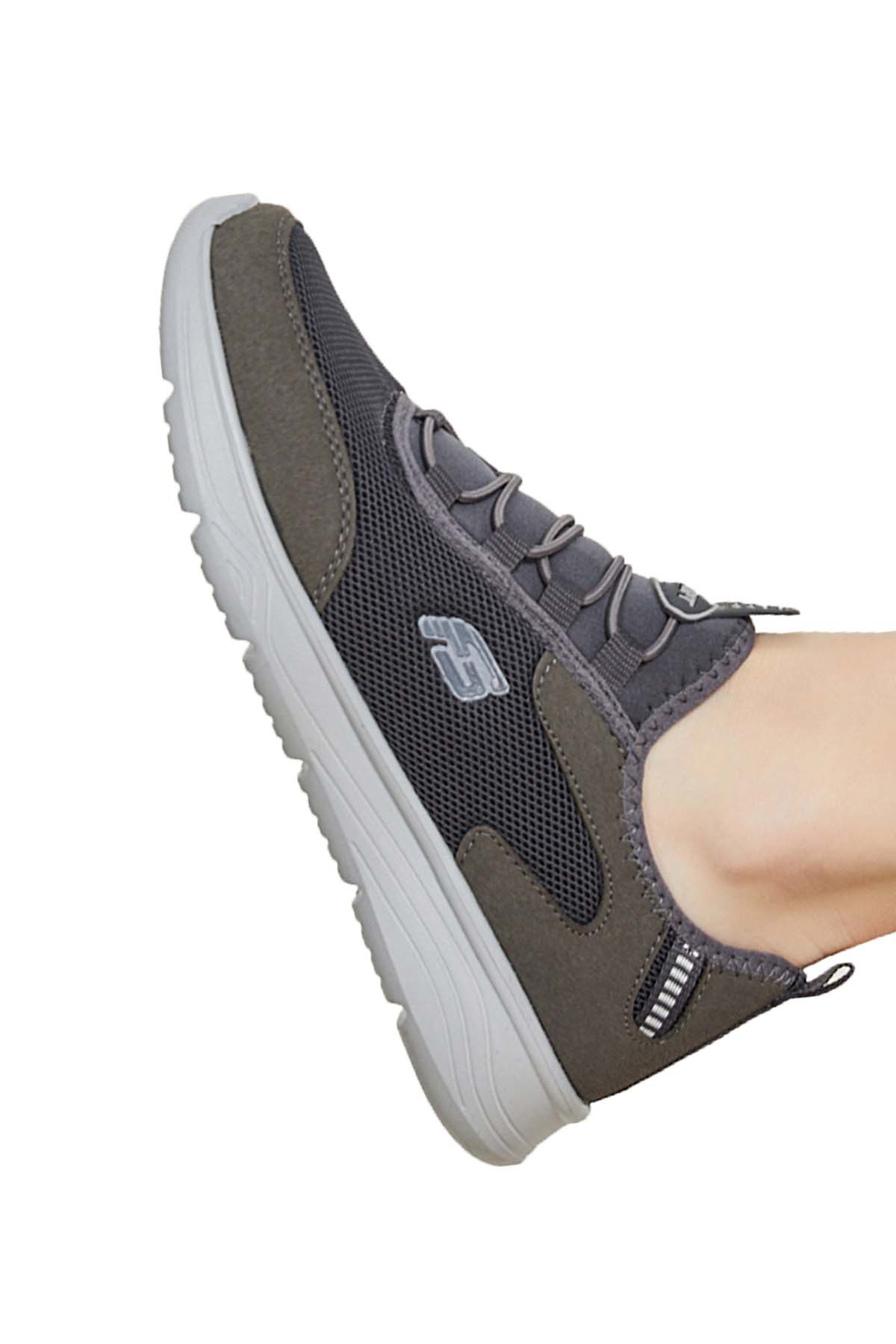 Unisex Konforlu Yürüyüş Spor Sneaker Ayakkabı Füme Buz - Görsel 2