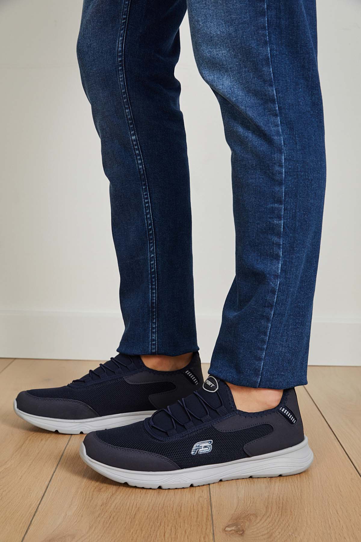 Unisex Konforlu Yürüyüş Spor Sneaker Ayakkabı Lacivert Buz - Görsel 2