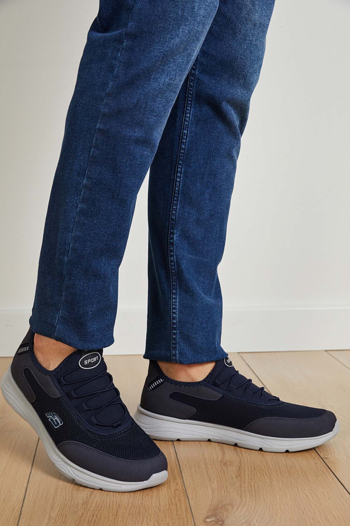 Unisex Konforlu Yürüyüş Spor Sneaker Ayakkabı Lacivert Buz - Görsel 3