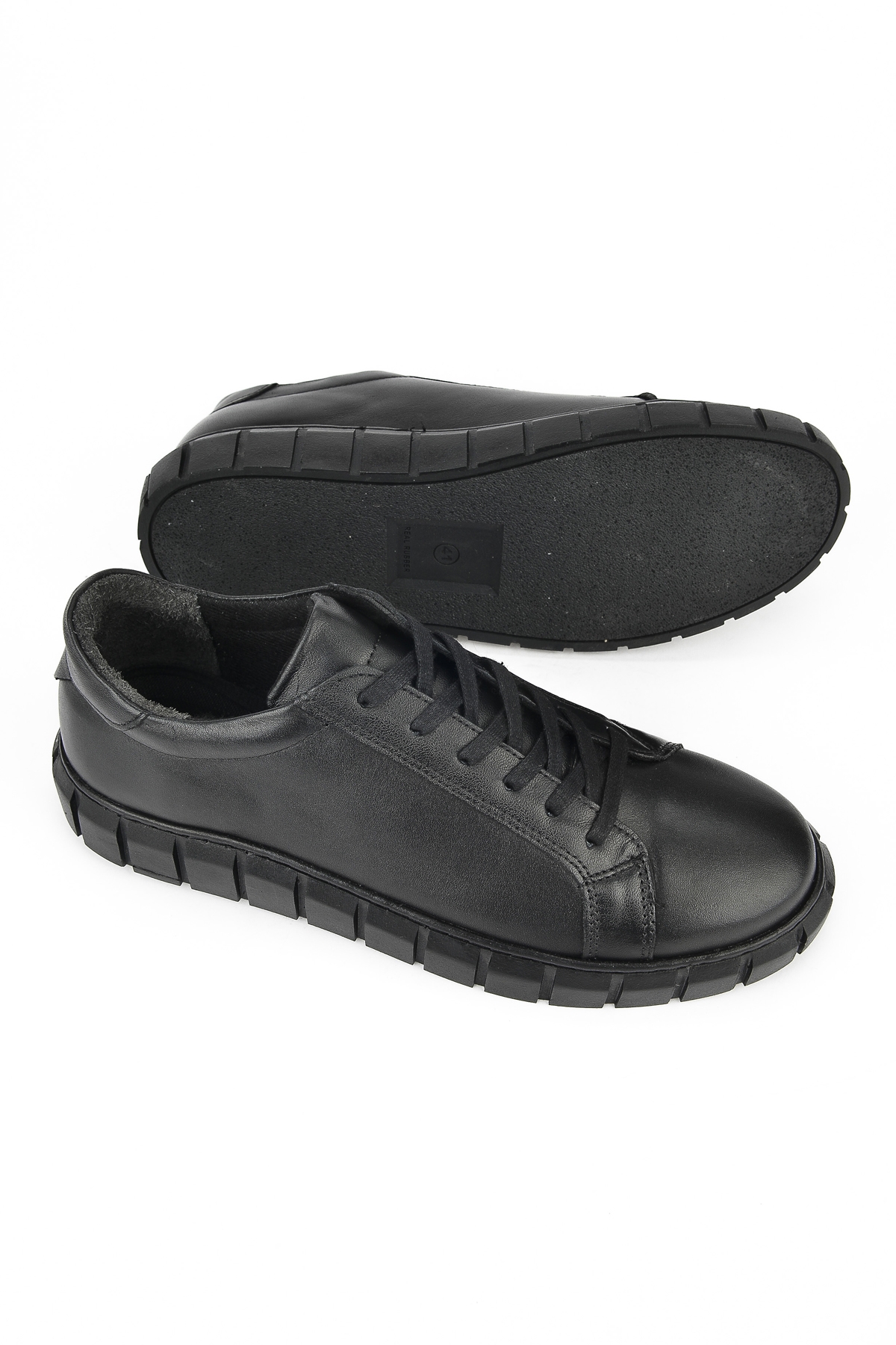 Erkek Hakiki Deri Sneaker 143423Z96 Siyah - Görsel 5