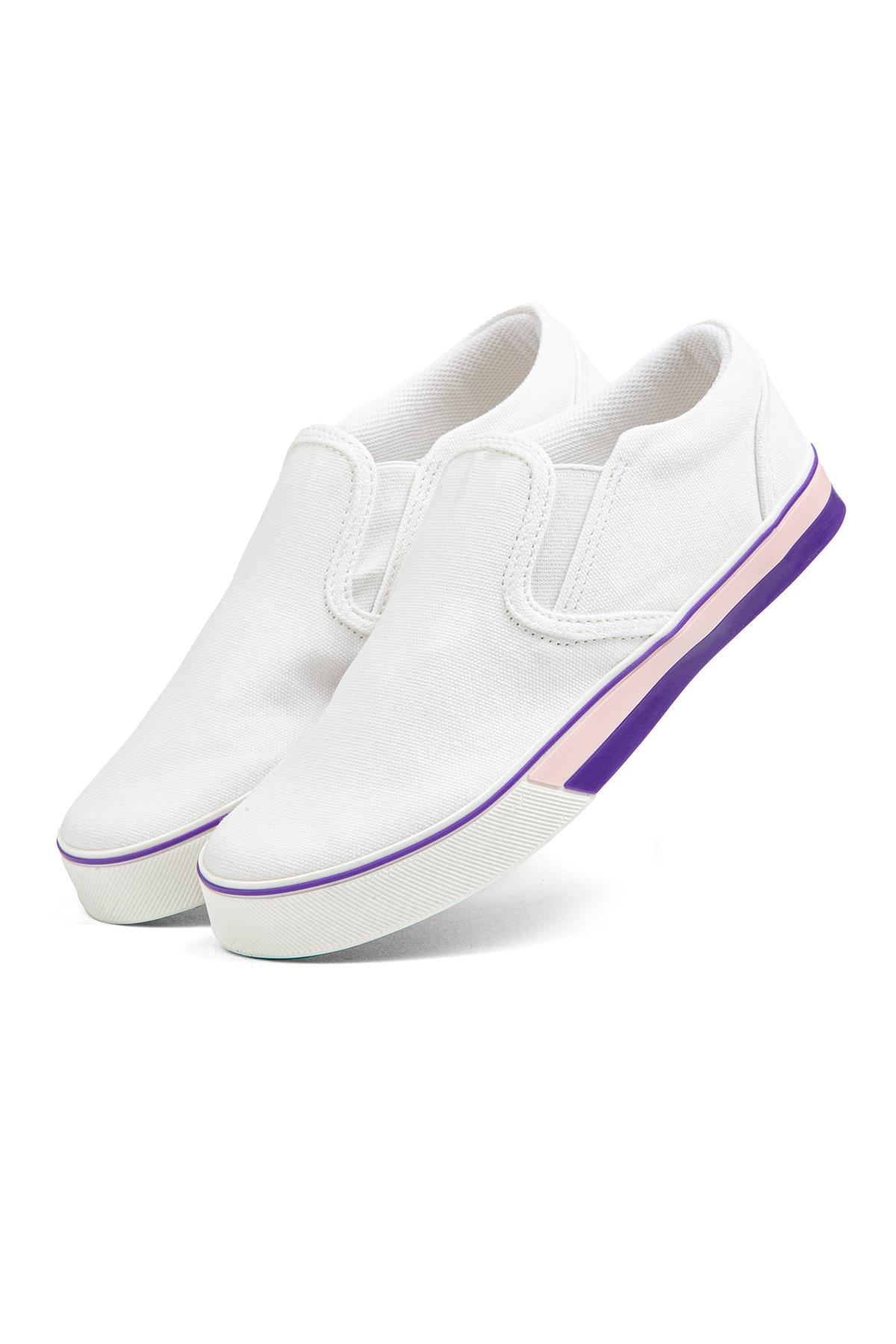 ® | BN-30950- Beyaz Lila - Kadın Spor Ayakkabı - Görsel 4