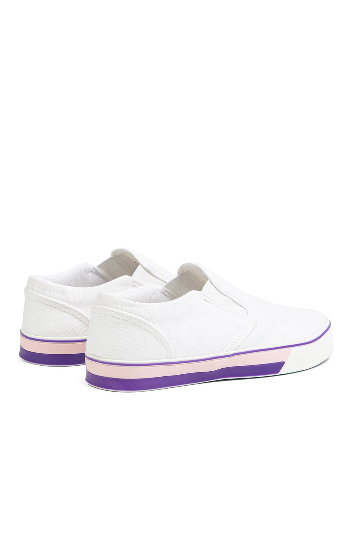 ® | BN-30950- Beyaz Lila - Kadın Spor Ayakkabı - Görsel 5