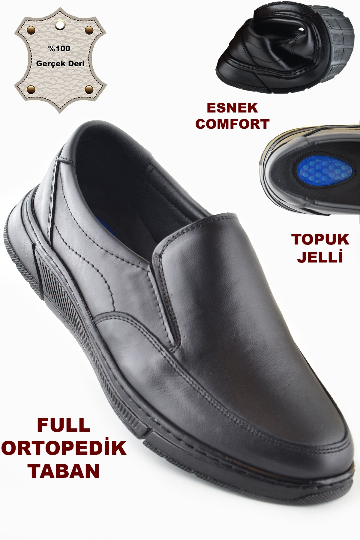 501 Ortopedik Topuk Masajlı Hakiki Deri Kışlık Erkek Ayakkabı - Görsel 3