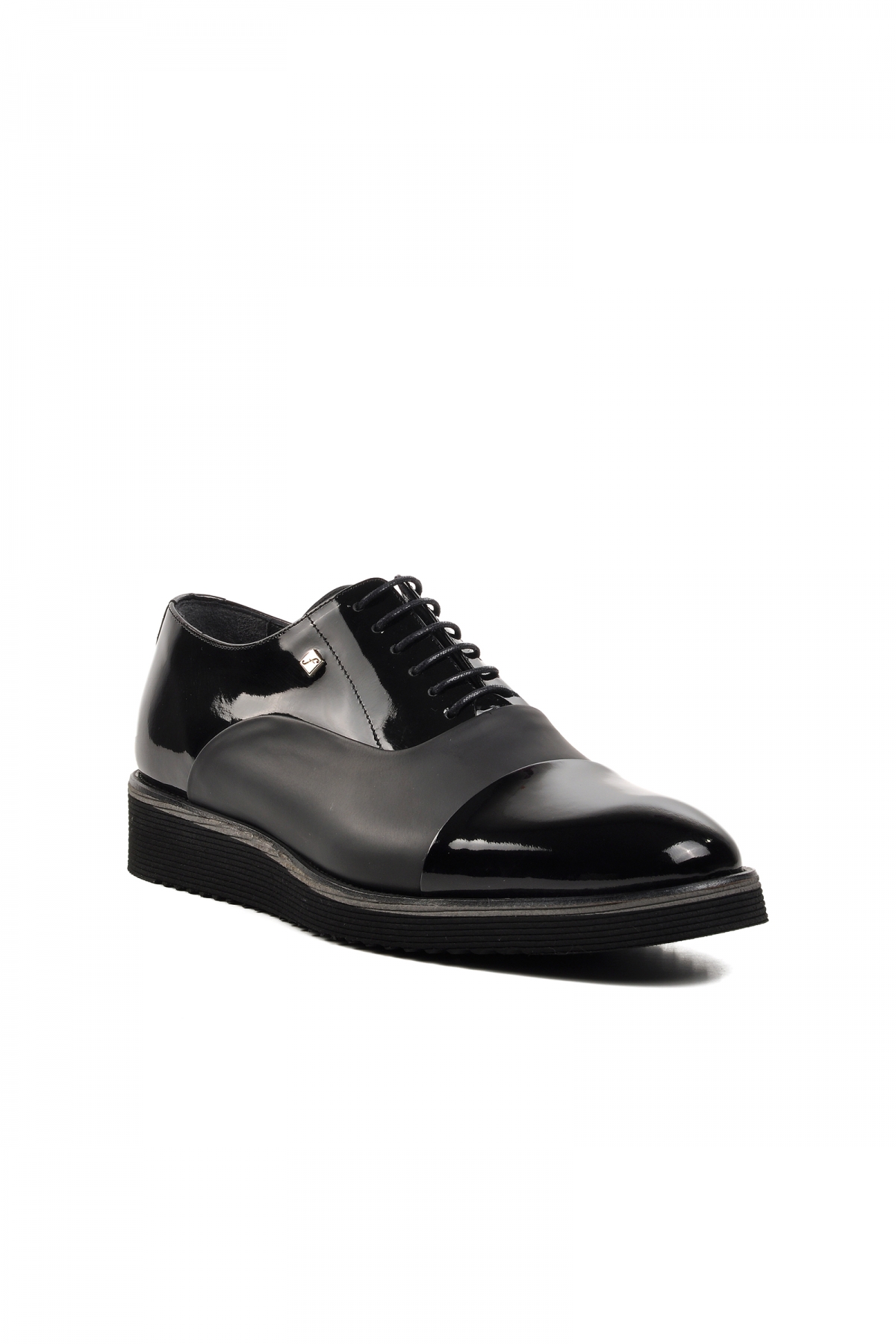 6590 Siyah Rugan Hakiki Deri Erkek Casual Ayakkabı - Görsel 4