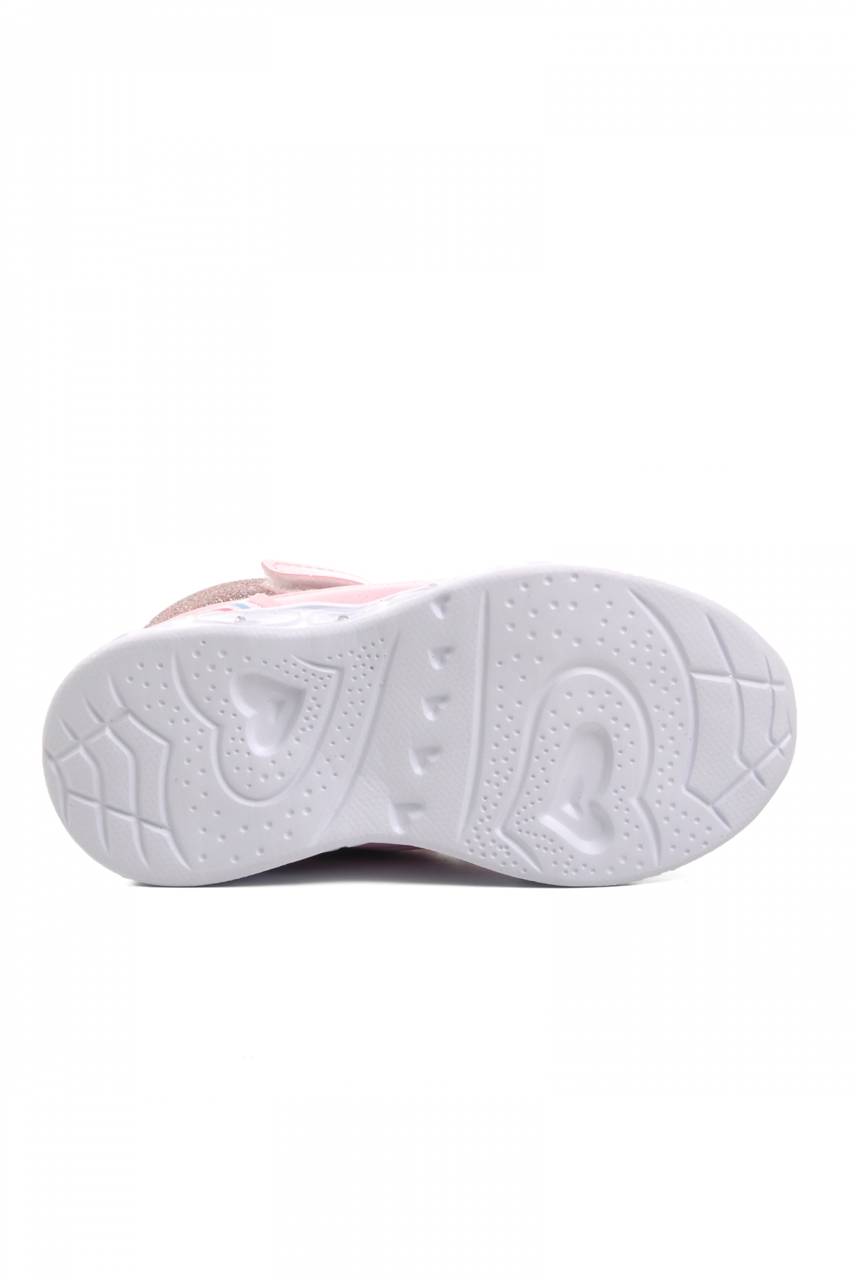Kids-P Pudra Kalp Desenli Simli Kız Çocuk Sneaker Bot - Görsel 6