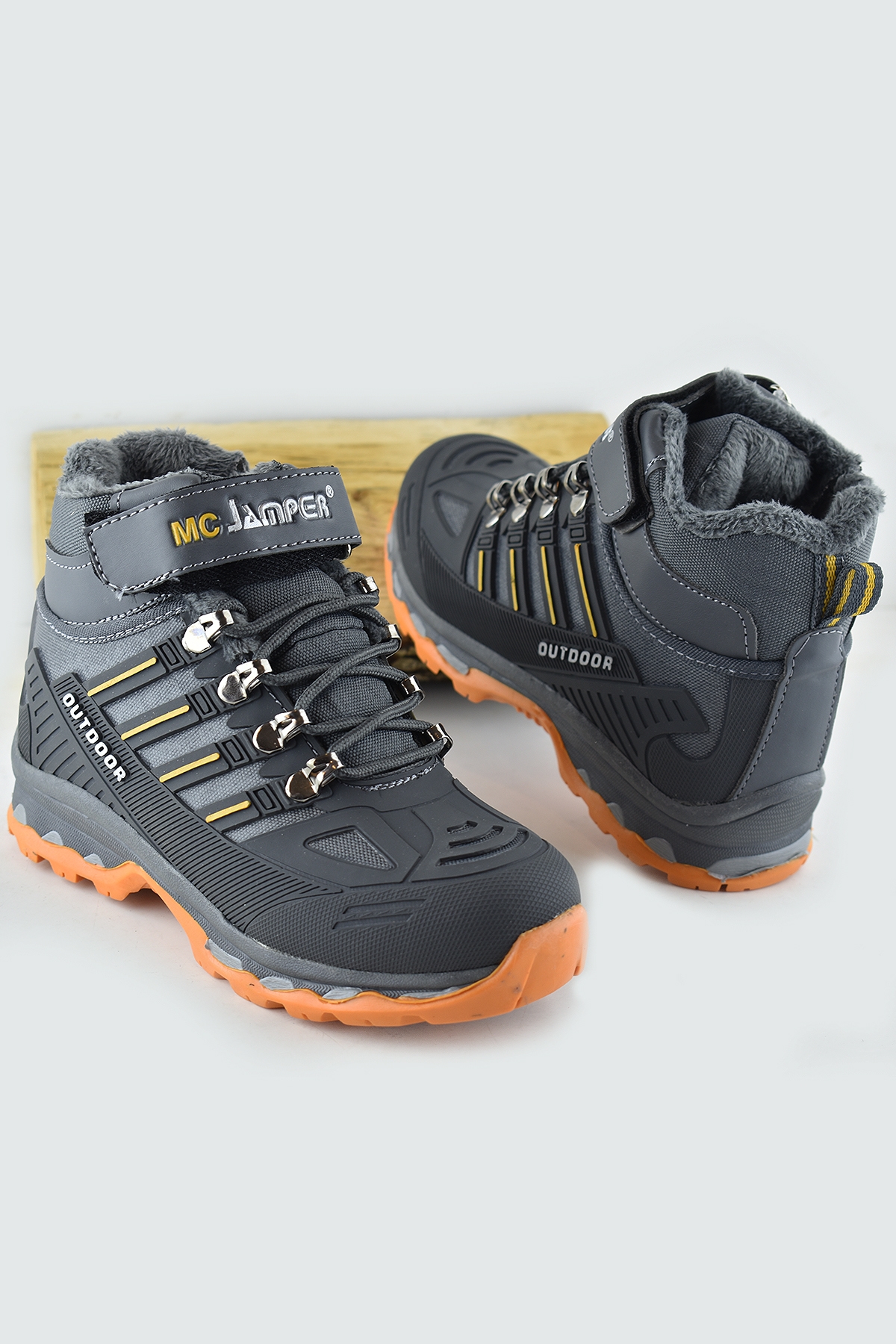 4619 Ortopedik Kaymaz Taban İçi Kürklü Kışlık Çocuk Bot Ayakkabı Jamper - Görsel 2