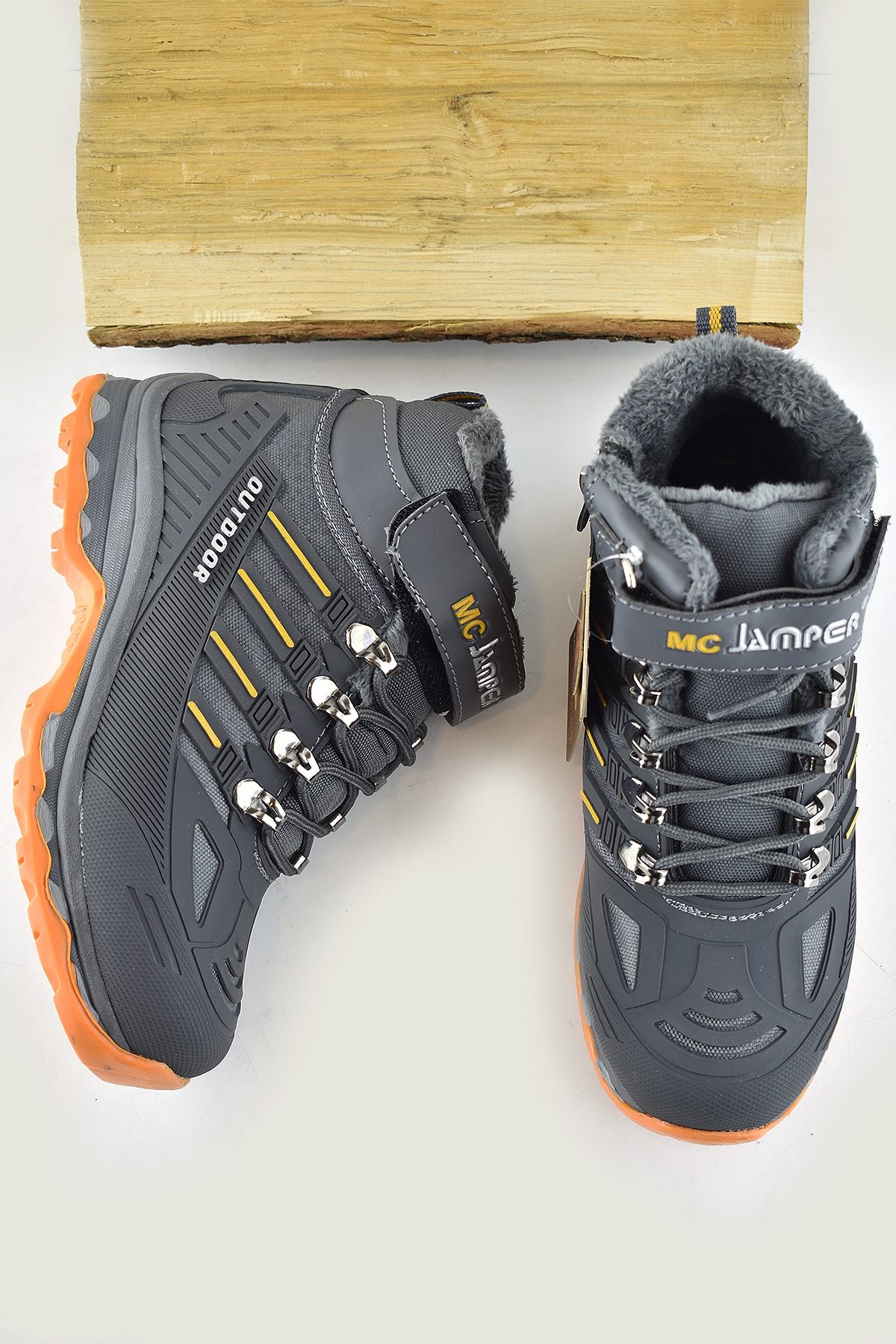 4619 Ortopedik Kaymaz Taban İçi Kürklü Kışlık Çocuk Bot Ayakkabı Jamper - Görsel 5