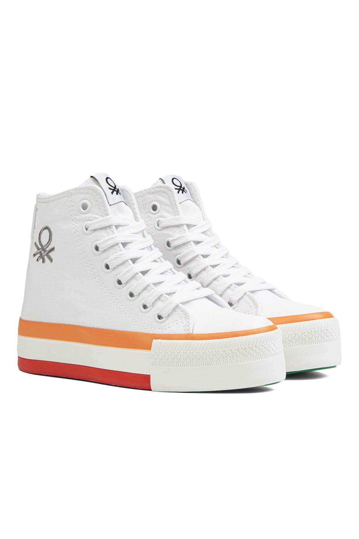 ® | BN-30944 - Beyaz Turuncu - Kadın Spor Ayakkabı - Görsel 3