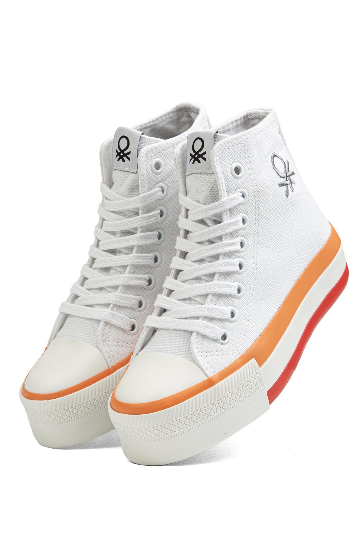 ® | BN-30944 - Beyaz Turuncu - Kadın Spor Ayakkabı - Görsel 4