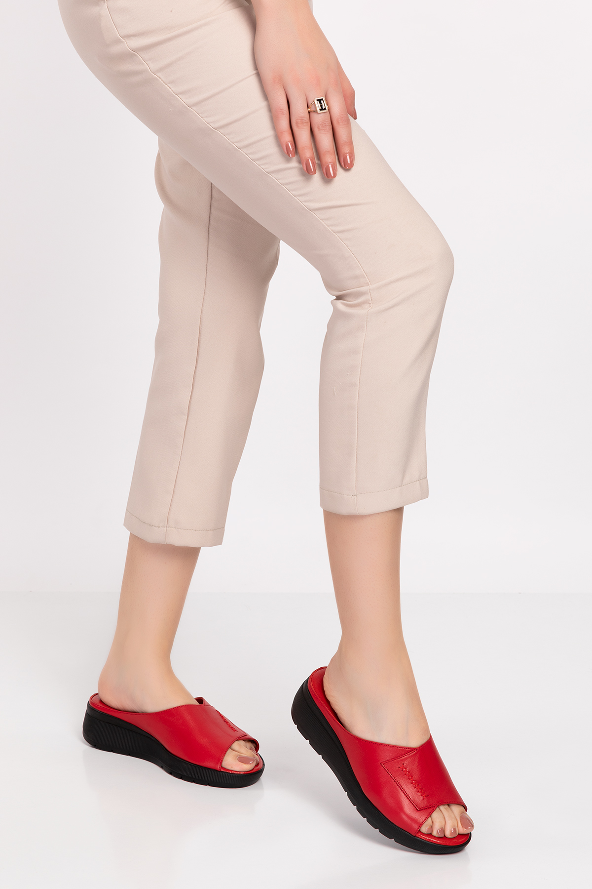 Gondol Hakiki Deri Dolgu Topuk Terlik özl.404 - Görsel 5