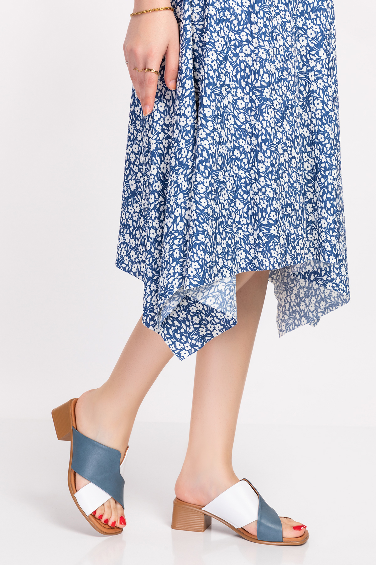 Gondol Hakiki Deri Kombin Şık Topuklu Terlik Msa.1006 - Görsel 7