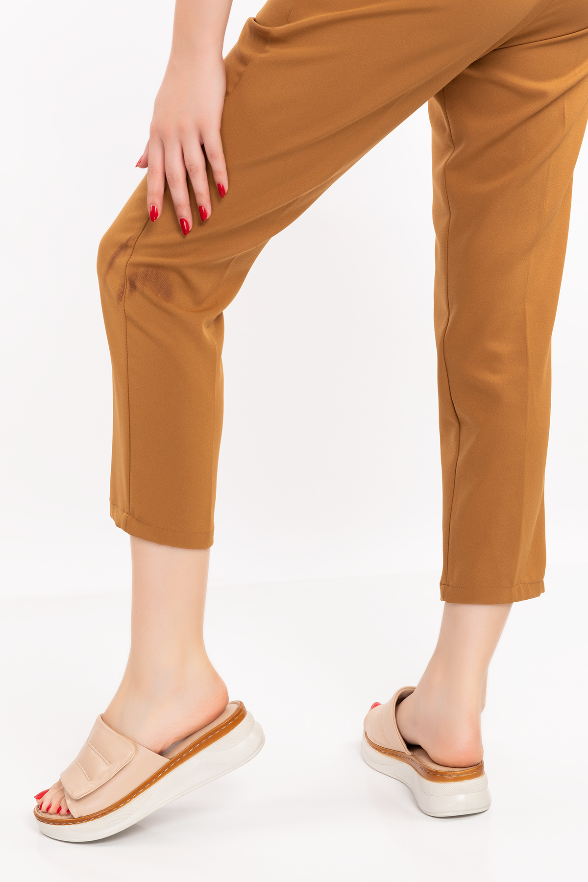 Gondol Hakiki Deri Anatomik Taban Dolgu Topuk Terlik slt.225 - Görsel 4