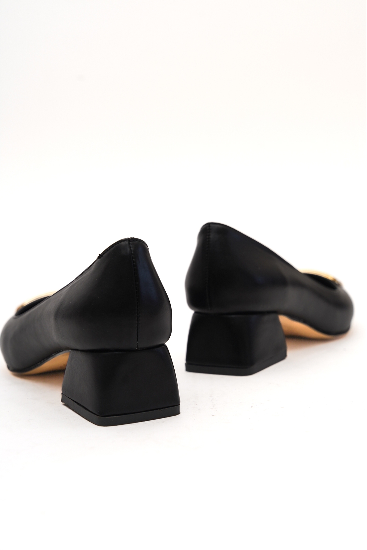 Scenic Siyah Tokalı (4cm) Sivri Burun Topuklu Ayakkabı - Görsel 5