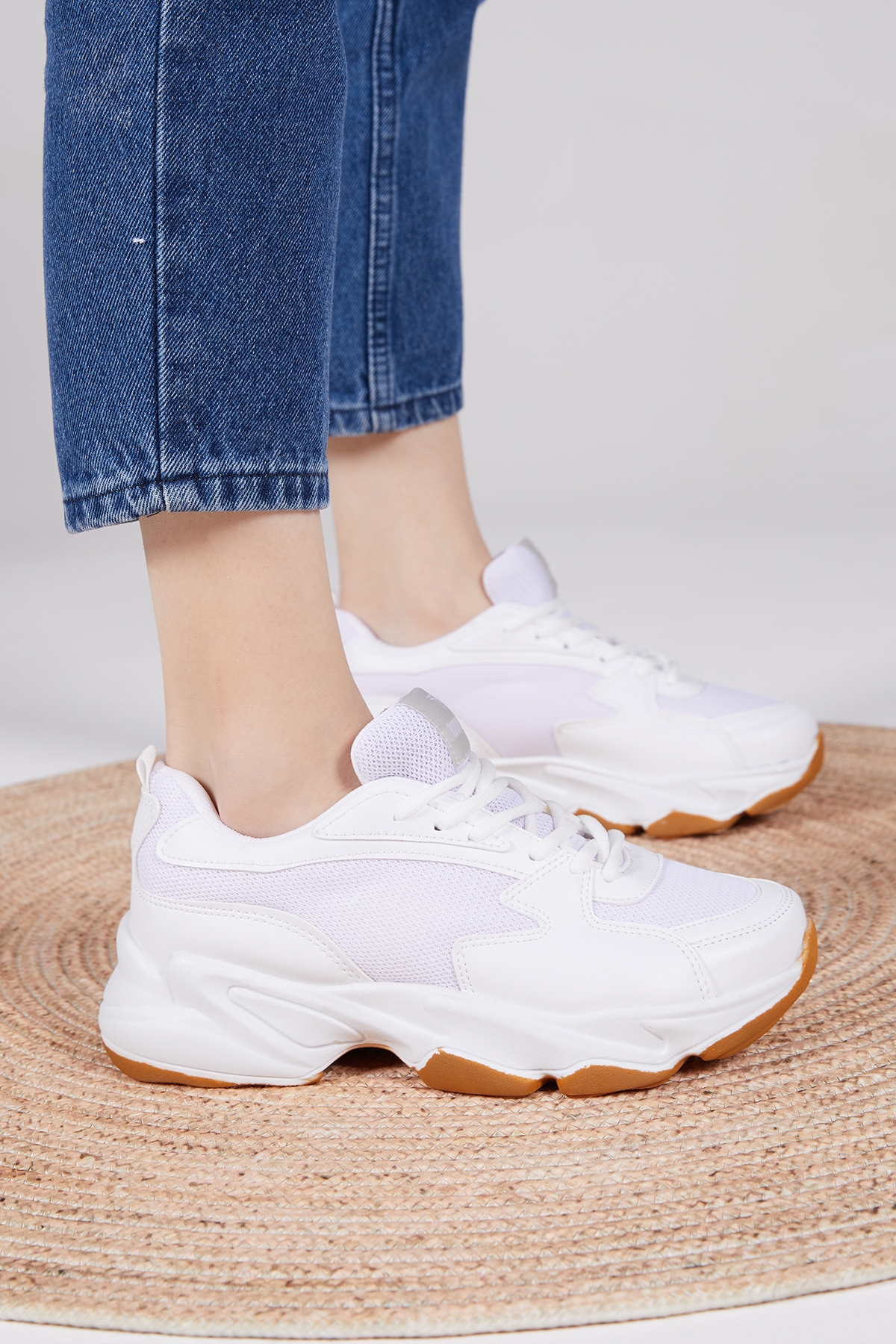 Unisex Beyaz Krep Spor Ayakkabı Zyp - Görsel 5