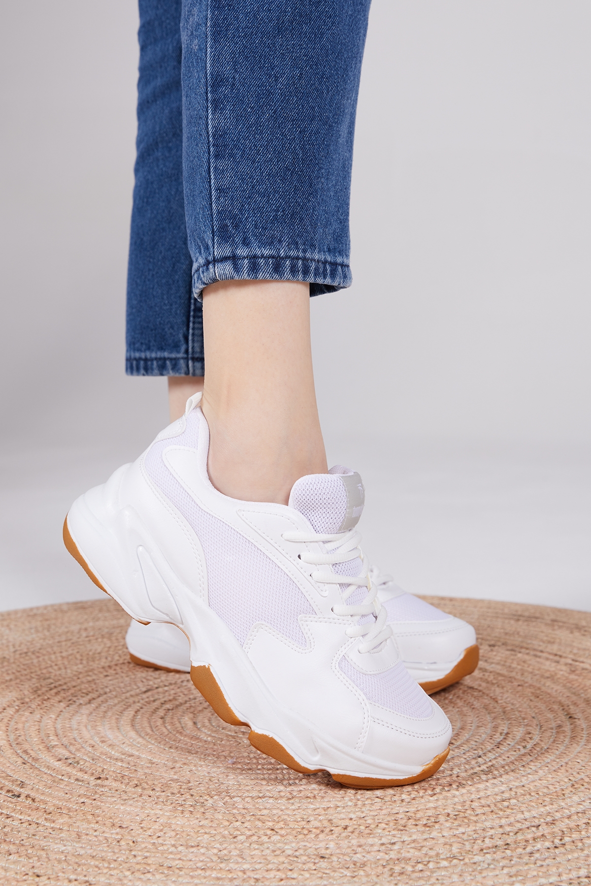 Unisex Beyaz Krep Spor Ayakkabı Zyp - Görsel 6