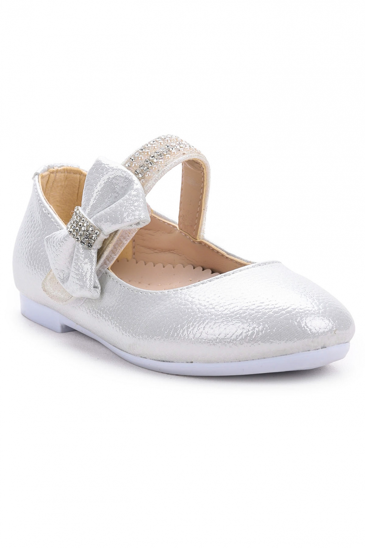 Cerry Cırtlı Kız Çocuk Taşlı Babet Ayakkabı Sedef - Görsel 7