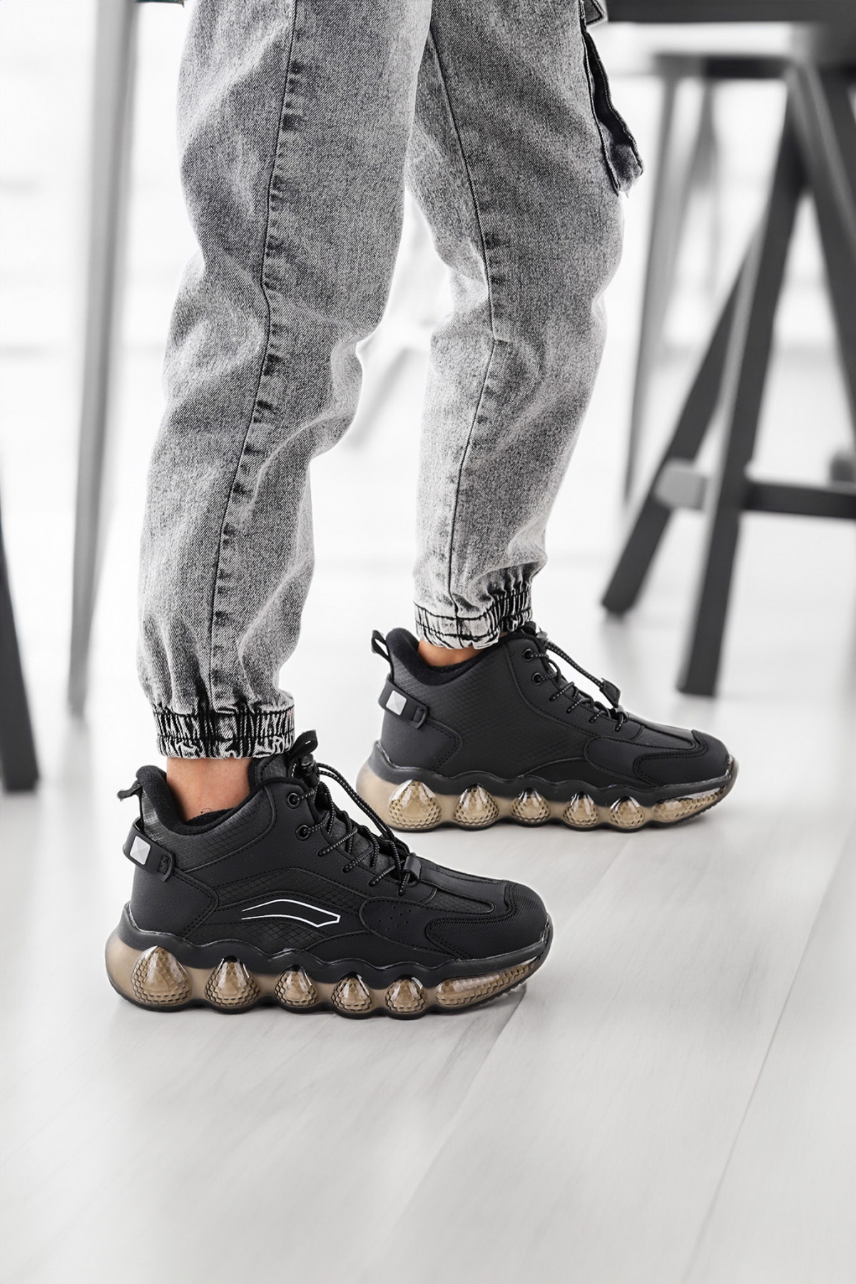 Edi Lastikli Günlük Erkek Çocuk Bot Ayakkabı Siyah - Görsel 4