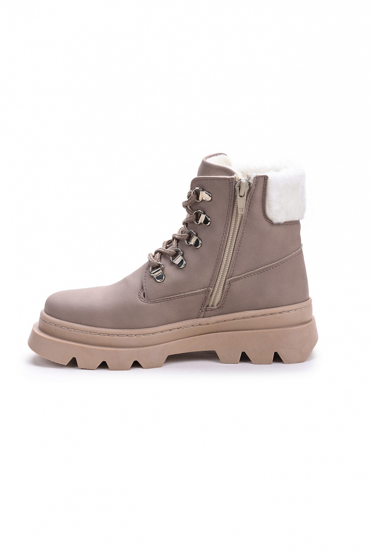 500 Günlük Fermuarlı Kız Çocuk Bot Ayakkabı Koyu Gri - Görsel 6