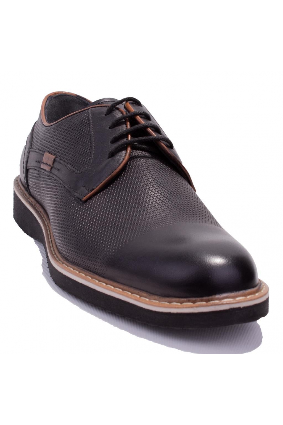 DMA08-1329 Siyah Ortopedik Günlük Erkek Deri Ayakkabı - Görsel 2