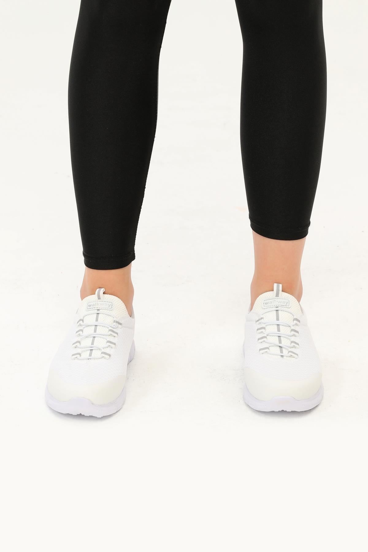 Flexible Beyaz-Gümüş Kadın Spor Ayakkabı - Görsel 11
