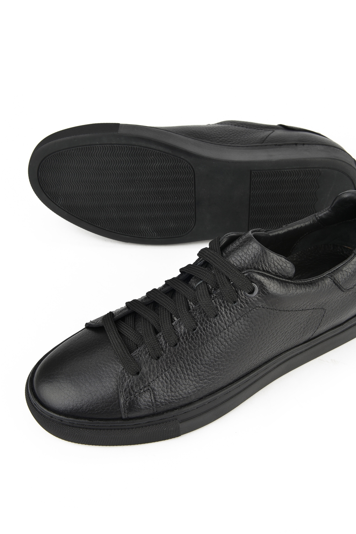 Erkek Hakiki Deri Sneaker 1431026ZF7 Siyah - Görsel 4