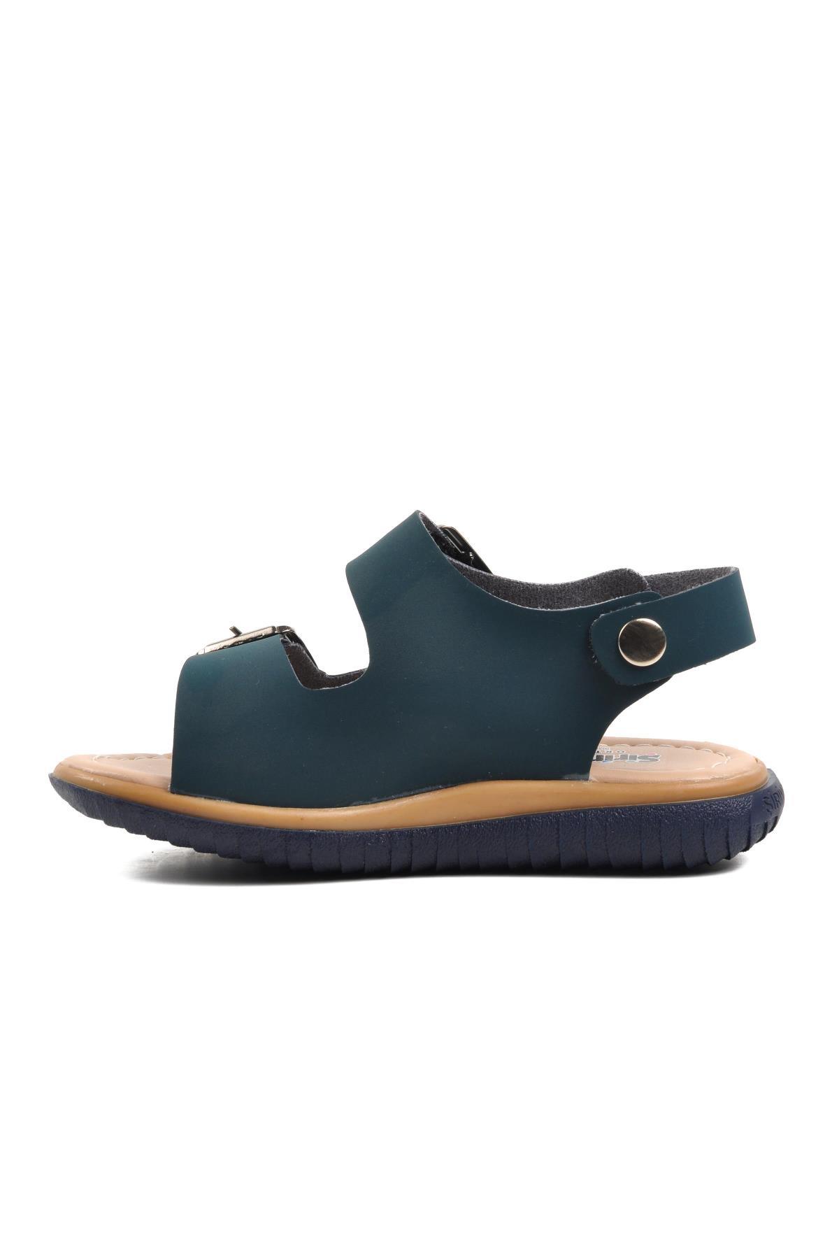 Şng 1530-P Lacivert Nubuk Erkek Çocuk Sandalet - Görsel 4