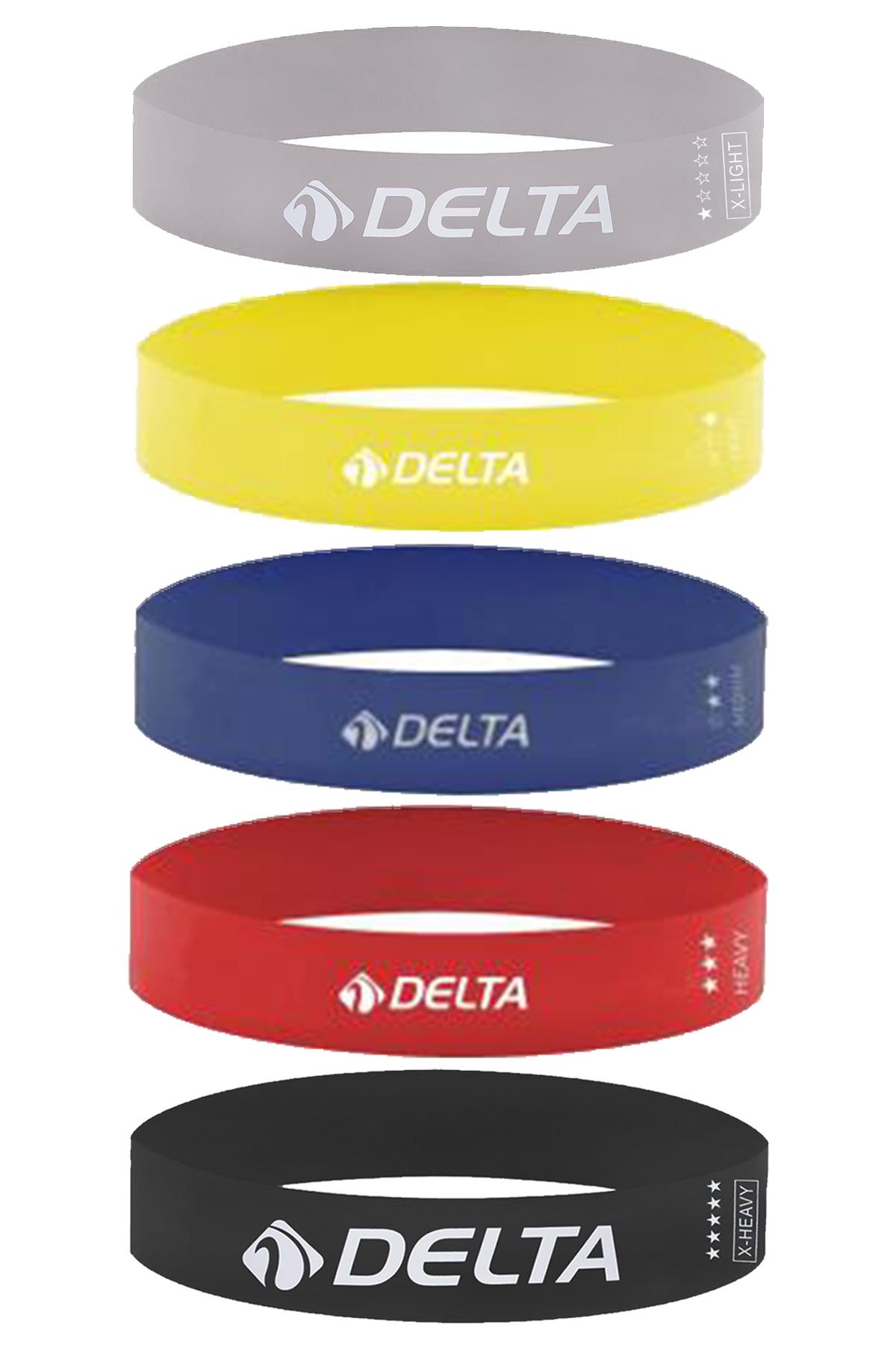 Delta Latex 5 Farklı Direnç Aerobik Pilates Direnç Egzersiz Bandı Squat