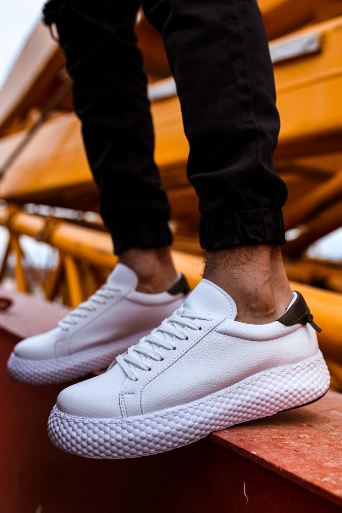 CH107 CBT Felibord Erkek Ayakkabı BEYAZ / HAKI - Görsel 7