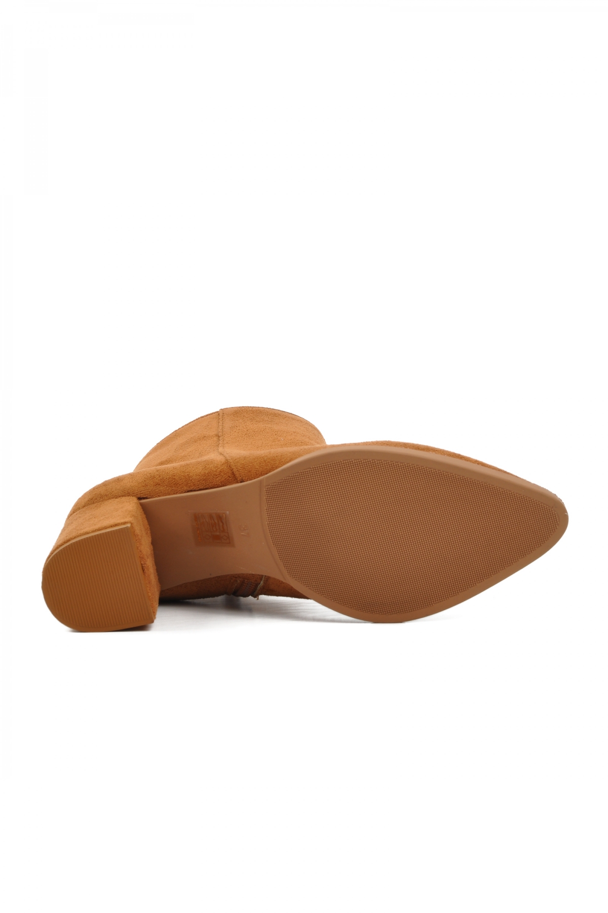 343072 Taba Süet Kadın Topuklu Bot - Görsel 6