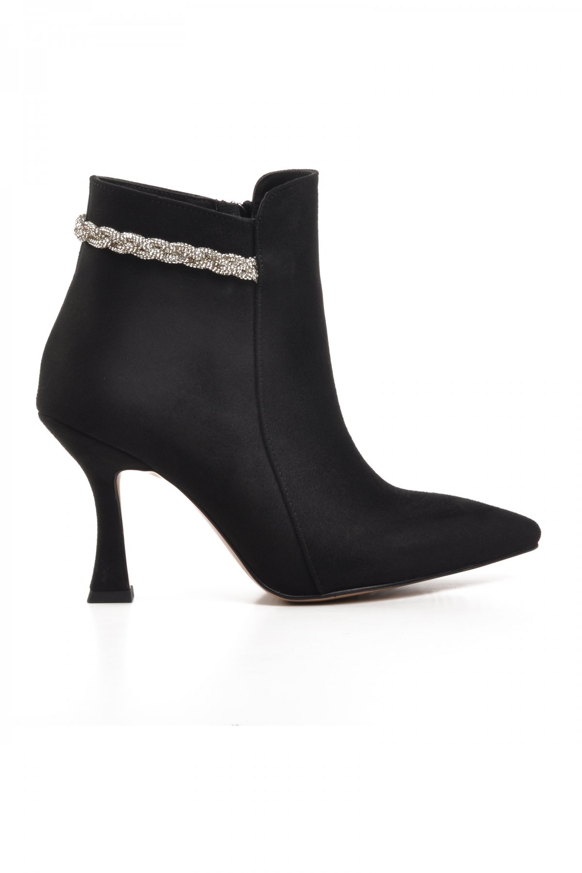 543111 Siyah Süet İçi Polarlı Kadın Topuklu Bot - Görsel 2