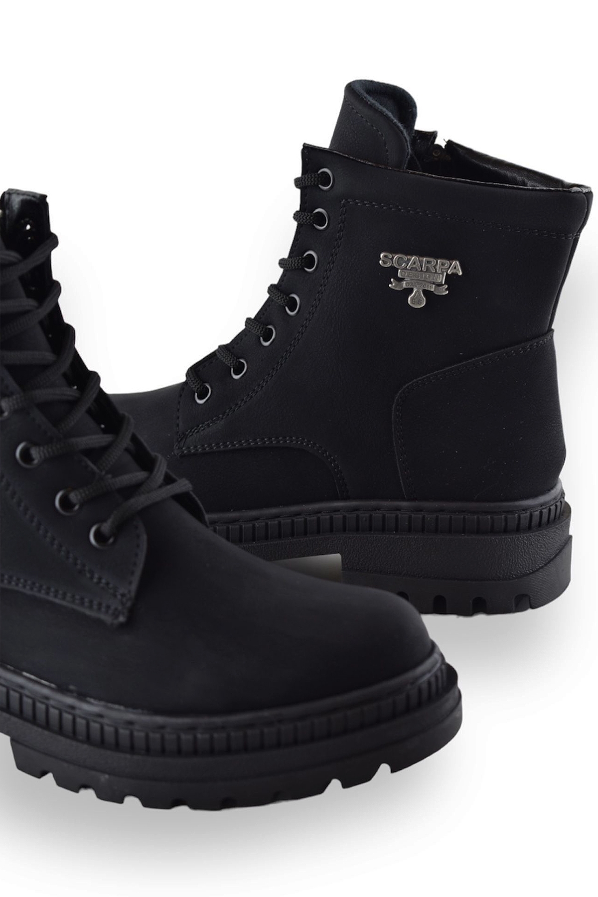 633 Günlük Bağcıklı Fermuarlı Kadın Bot Ayakkabı Postal Çizme - Görsel 6