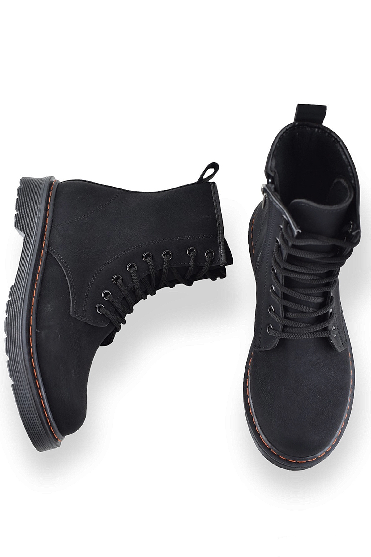 755 Günlük Bağcıklı Fermuarlı Kadın Bot Ayakkabı Postal Bayan Bot - Görsel 5