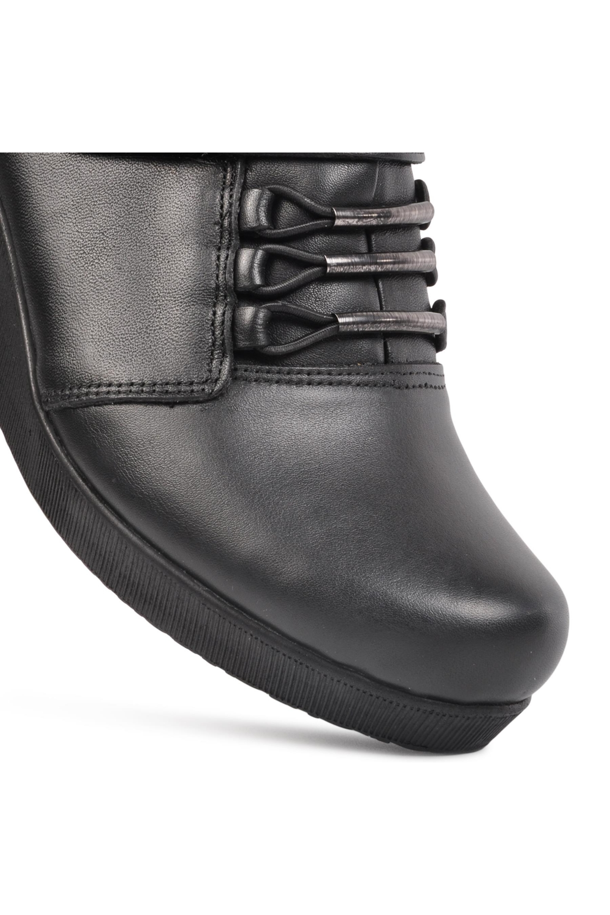 385 Siyah Kadın Hakiki Deri Comfort Günlük Ayakkabı - Görsel 3