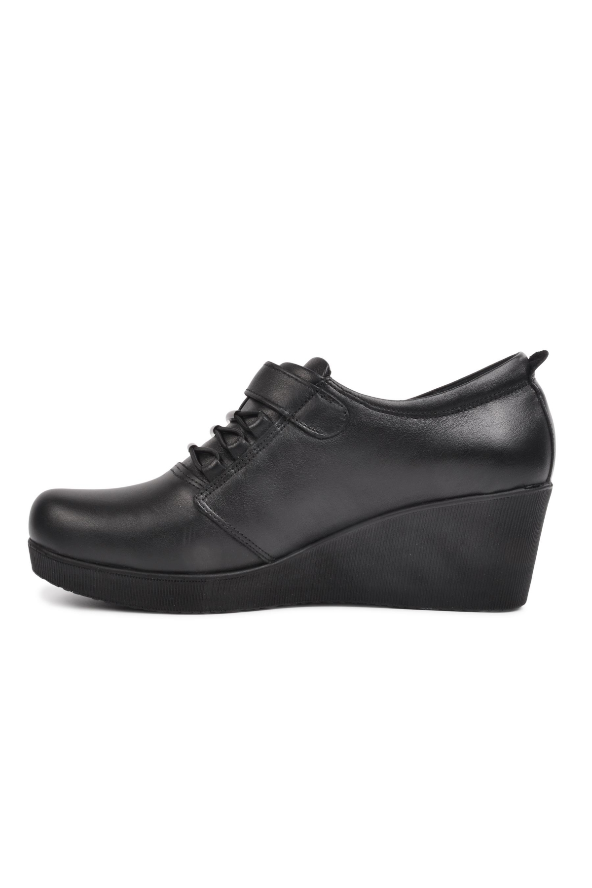 385 Siyah Kadın Hakiki Deri Comfort Günlük Ayakkabı - Görsel 4