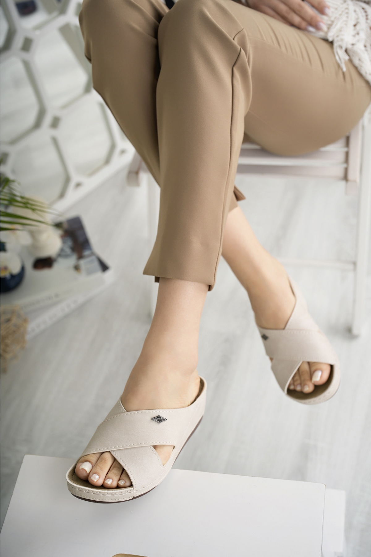 Khayt Anatolia Anatomik Ortopedik Comfort Rahat Taban Günlük Kadın Terlik - Görsel 5