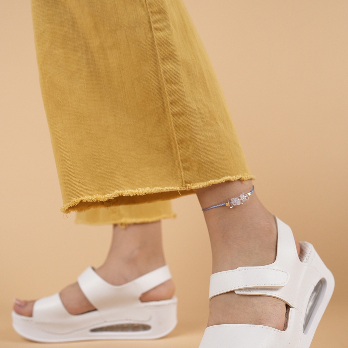 KhaytFery Anatomik Ortopedik Bantlı Air Taban Rahat Günlük Kadın Terlik Sandalet