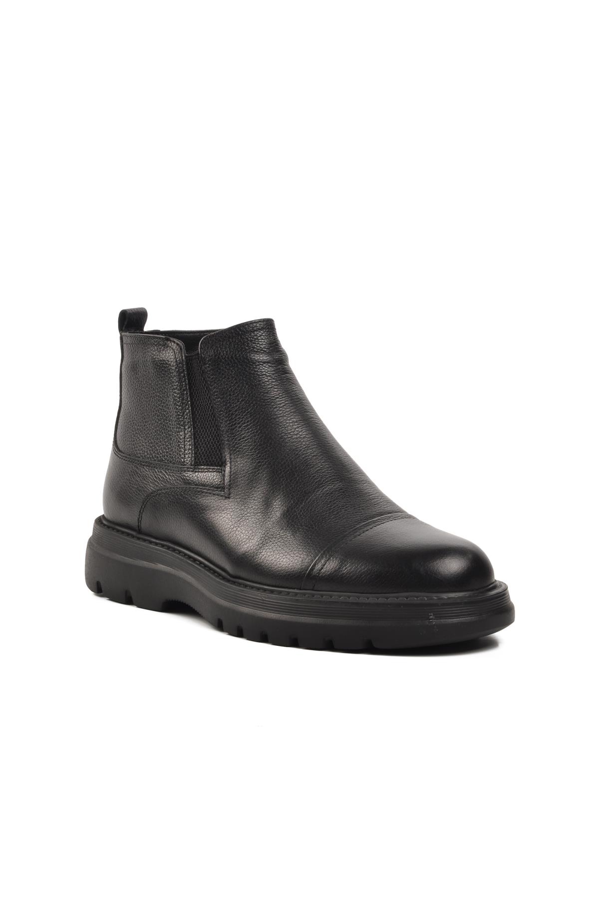 77189 Siyah Hakiki Deri İçi Polarlı Erkek Bot - Görsel 2