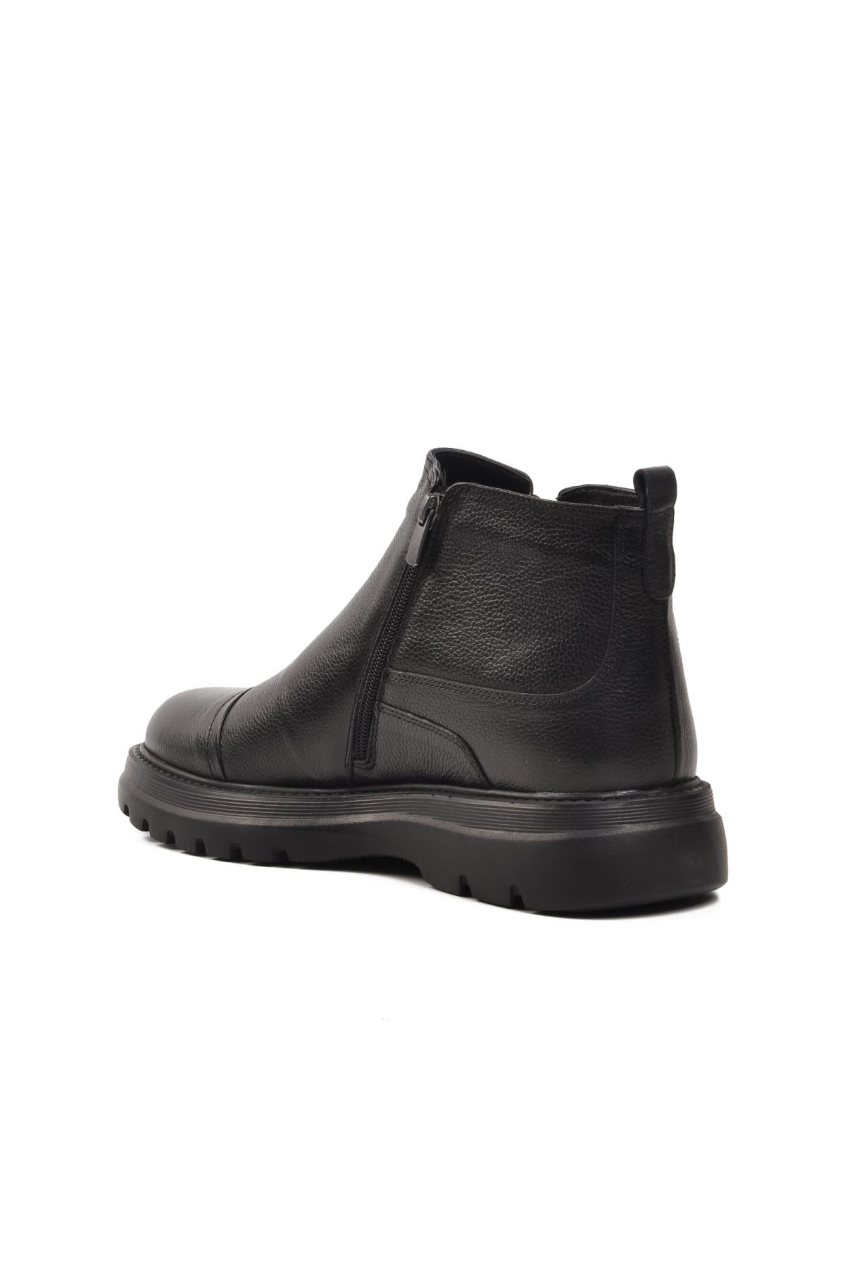 77189 Siyah Hakiki Deri İçi Polarlı Erkek Bot - Görsel 5