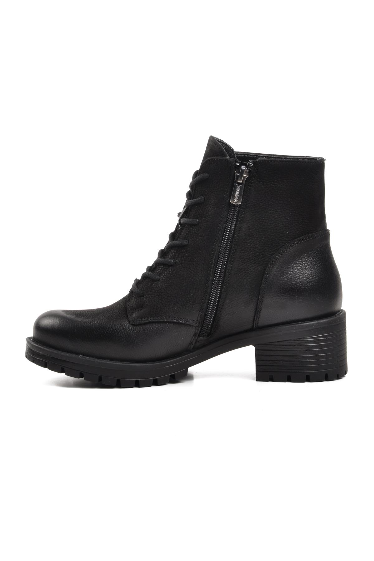 3312K Siyah Nubuk Hakiki Deri Kadın Bot - Görsel 4