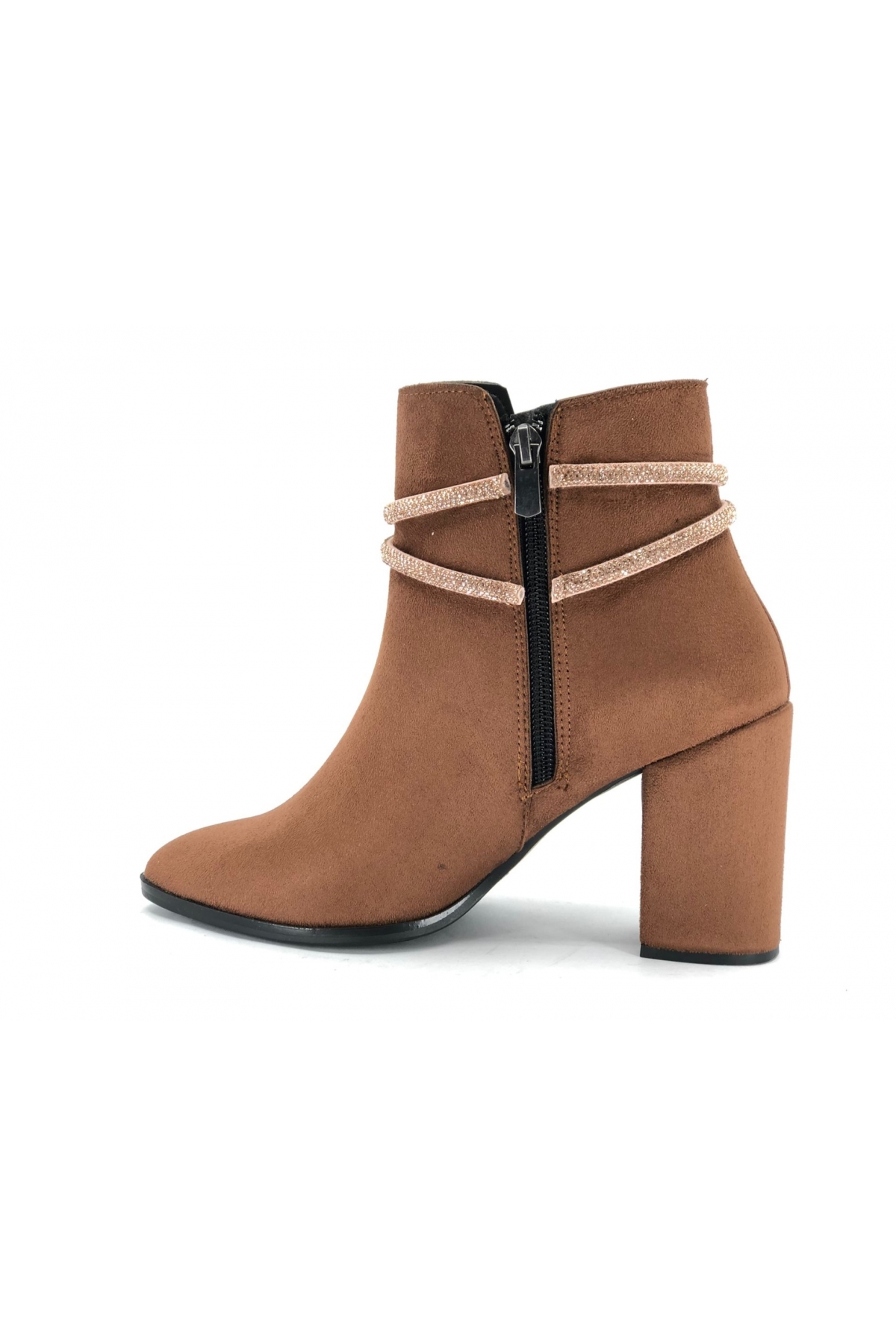 Feles Bilek Düğüm Taş Dekolteli Klasik Kadın Bot - Görsel 4