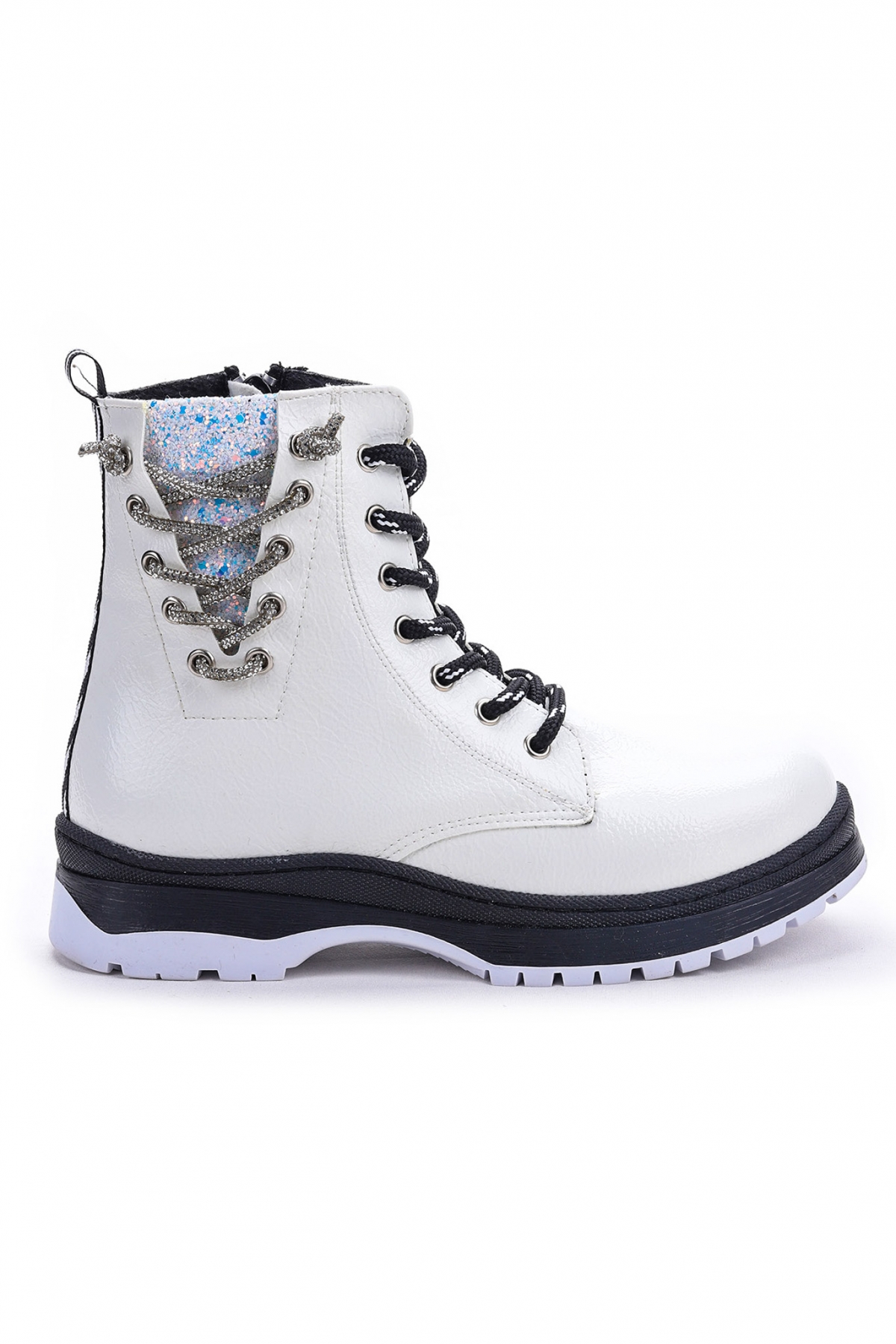 Termo Taban Kız Çocuk Bot 621 Kırışık Taşlı Beyaz - Görsel 5