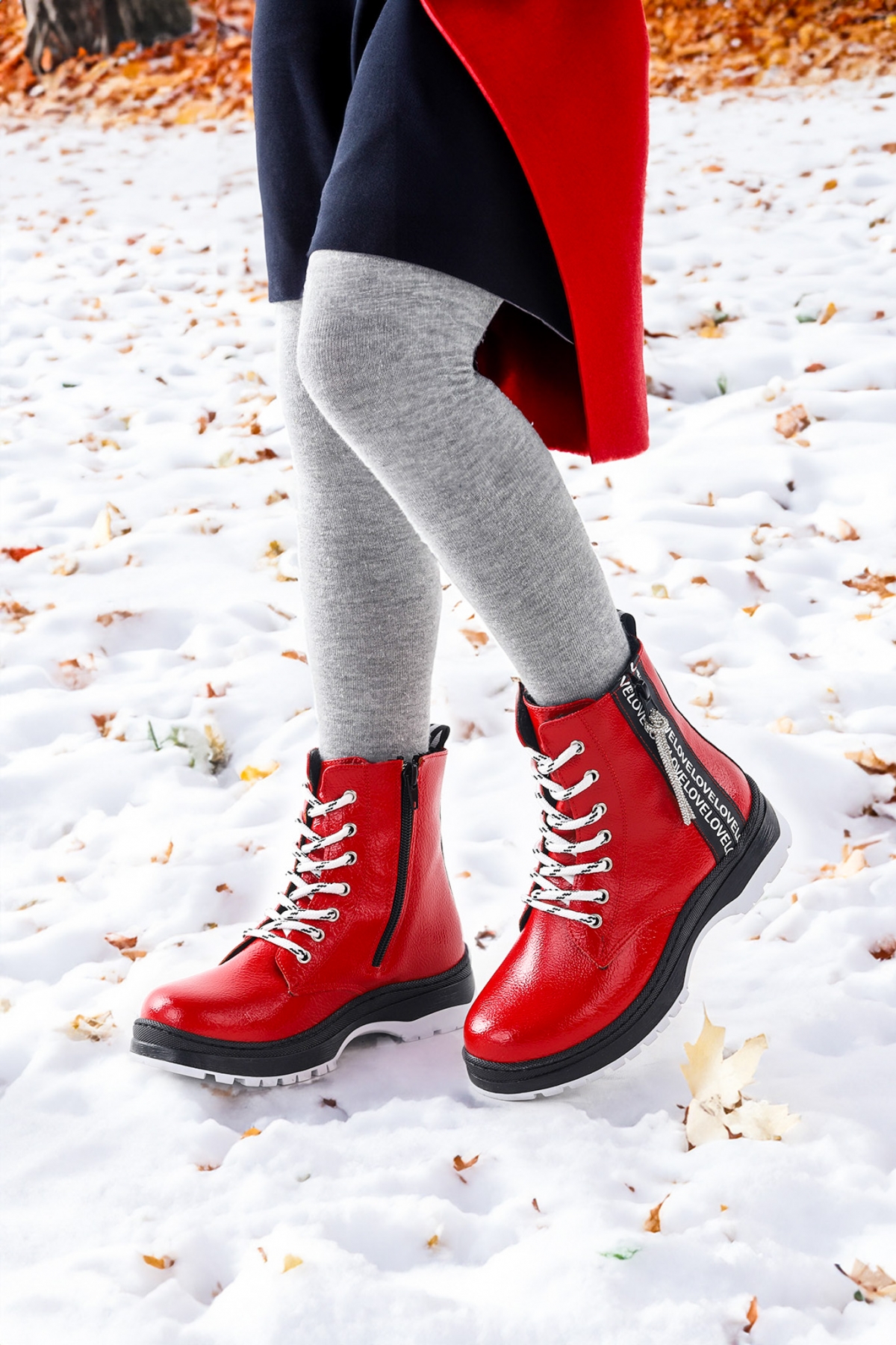 Termo Taban Kız Çocuk Bot 622 Çatlak Kırmızı - Görsel 3