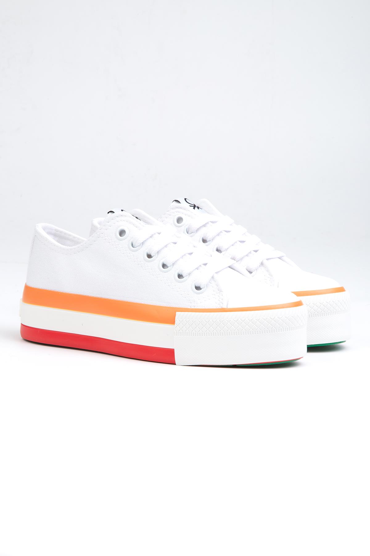 ® | BN-30937 - 3114 Beyaz Turuncu - Kadın Spor Ayakkabı - Görsel 4