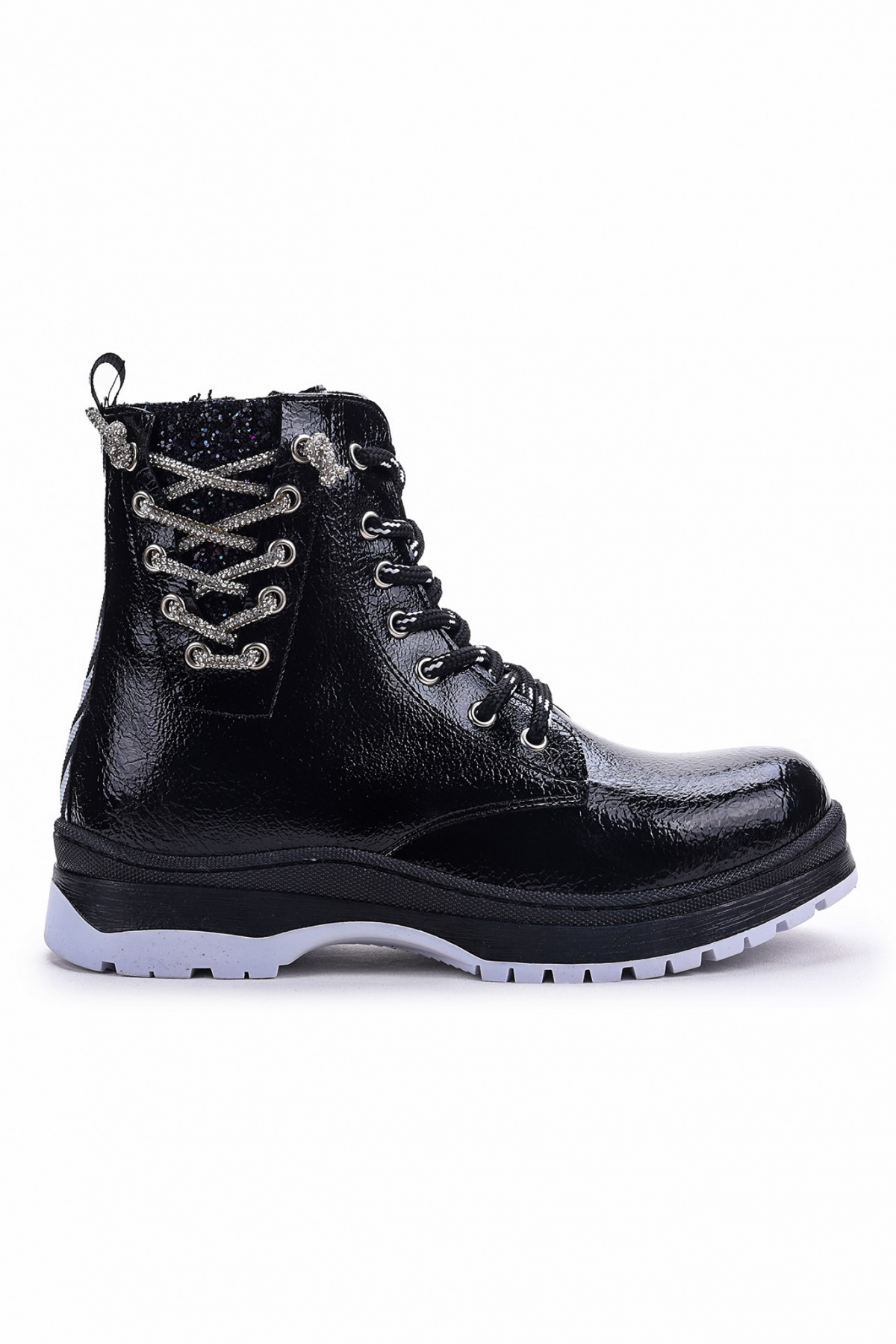 Termo Taban Kız Çocuk Bot 621 Kırışık Taşlı Siyah - Görsel 5
